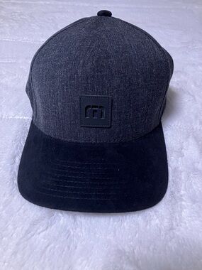 Travis Mathew Charcoal Gray and Black Snapback Hat